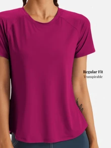 Camiseta Deportiva Transpirable Suave con Tejido Ligero: Ideal para Correr, Gimnasio y Actividades Al Aire Libre - Rosa Fucsia - Ver 1