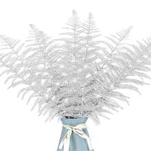 1/4/8PCS Sparkling Glitter Artificial 41cm Plants With Leaf,Fake ,Christmas Tree Decorations And Ornaments For Festival Wedding Party Home Indoor Dining Table, Room,Bedroom Decoration, Gift, Wreath, Rattan Diy Decoration Accessories,Christmas Tree And Christmas Plant Decor Home Decor Christmas Decorations