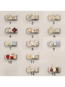 1PC Komponenty bransoletki ze stali nierdzewnej, akcesoria z sercem, kokardą, stworzeniami morskimi i elementami gwiazd i księżyca, biżuteria DIY do bransoletki, można swobodnie dopasować do różnych stylów