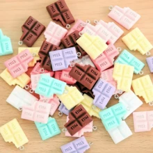 10/30/50/100Pcs Random Mixing Multiple Styles Chocolate Resin Earring Charms Diy Keychain Bracelets Pendant For Jewelry Making - Food - View 2