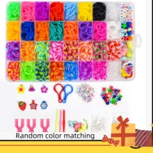 32色橡皮筋编织套装，DIY橡皮筋手链套装，适用于40、36、28、24、15格编织，可用于制作手链、礼品和工艺品 - 盒裝3 - 查看 14