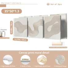 3pcs/Set Modern Wall Art Posters - Abstract Prints White Texture Asymmetric Art, Minimalism, Bohemian Art, Boho Wall Art, Bohemian Art Prints, Framed Or Unframed, Room Decor, Home Decor, College Dorm Apartment Decor, Gifts For Wall Decoration In Hotel, Home, Living Room, Bedroom, Bathroom And Office