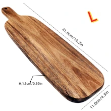 1 pieza Tabla de cortar gruesa - Resistente y grande de madera de acacia con diseño rectangular extra largo con mango, multiusos para queso y chacinería, tabla de carnicero para carne, pescado, frutas y verduras - Utensilio de cocina esencial fácil de limpiar, regalo navideño y bandeja de alimentos