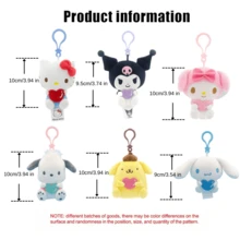 Sanrio 卡通人物钥匙扣，正品凯蒂猫、美乐蒂、酷洛米、布丁狗、宝可梦可爱动漫毛绒挂件，复活节、母亲节及其他节日礼物，生日礼物派对小礼品，女士包包背包汽车钥匙扣（多件装优惠） - 彩色 - 查看 3