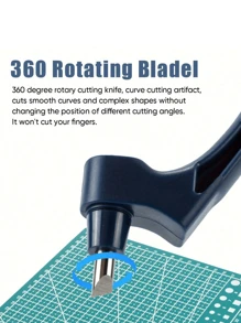 Paper Craft Cutting Tool With Triangular Ruler, 360 Degree Rotating Blade, Stainless Steel Craft Knife, Hobby Knife, Art Cutting Tool For Stencils, Vinyl And Scrapbooking,School Supplies,Back To School