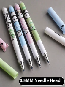 4 Stücke/Set Kawaii Schwein Bär Katze Maus löschbare Gelschreiber Schulmaterial Bürogeschenke 0,35mm blau schwarze Tinte Schulanfang