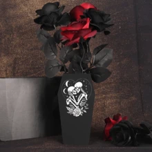 1 Piece, Gothic Style Vase, Bat Pattern Vase. Dried Flowers, Fresh Flowers, Decorative Vases. Modern Home Decor Vases, Suitable For Halloween Home Decor Vases, Wedding Parties, Living Rooms, Offices, Bedrooms, And Home Dining Table Decorations Gifts Birthday Graduation Room Decor Flower Vase Glass Vase