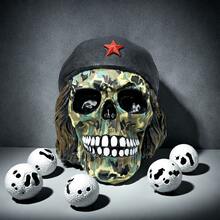 Retro Pirate Skull Resin Statue - Halloween Desktop Decoration, Home Decor Halloween Decor Room Decor - Green - View 3