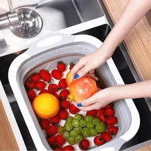Tábua Bacia Cesta Retrátil Silicone Multifuncional Cozinha