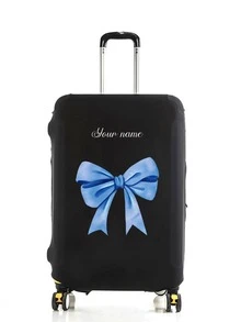 1 Piece, 定制拉杆箱套, 独特, 轻便, 旅行, 行李箱防尘, 弹力, 印花, 图片, 加厚, 一件定制, 大容量, 轻便, 可爱, 时尚, 个性化, 旅行, 旅行必需品, 旅行必需品, 纯色, 大, 中, 小, 商务旅行 - 黑色 - 查看 4