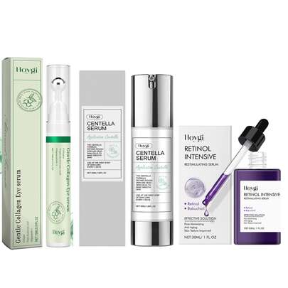 Set de cuidado de la piel, de 2 piezas, de 3 piezas, Esencia - Hidratante y Humectante, Extracto de Cica, Con Ácido Hialurónico, Niacinamida, Reafirmante y Nutritiva, Hidratante y Sellante de la Humedad, Iluminadora, Esencia Facial Diaria, Esencia de Retinol, Esencia Facial, Cuidado Facial, Con Cica, Minimizadora de Poros, Esencia Anti-Envejecimiento, Reafirmante de la Piel, Cuidado de la Piel, Esencia, Sérum Facial, Crema de Ojos, Esencia de Ojos, Rodillo, Cuidado de Ojos, Rodillo de Esencia de Colágeno para Ojos, Ojeras y Bolsas