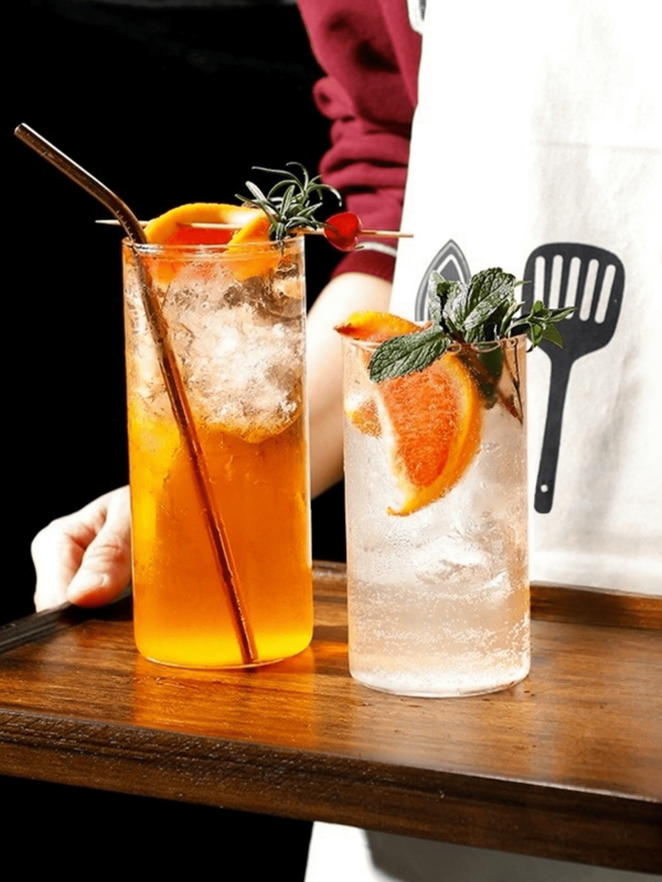 Hitzebeständige Glas-Cocktailbecher in Zylinderform, Long Island Eistee Glas, minimalistische Design Bar Glaswaren