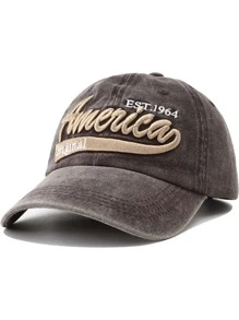 1 Piece1964 America Vintage Distressed Embroidered Baseball Cap For Men & Women - Breathable, Casual, Adjustable, UV Protection