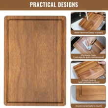木制切菜板 - 耐用的非洲橡胶木，圆边和光滑的表面 - 适合切肉、奶酪、面包、蔬菜和水果 - 家庭烹饪的理想厨房工具，送给妈妈的礼物，食物准备，天然木材设计，光滑的木质表面