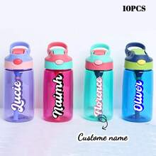 10 件个性化姓名贴纸 | 儿童定制姓名贴纸 | 个性化笔记本电脑贴纸 | 水瓶姓名贴纸 | 男孩个性化定制姓名防水标签，适用于日托、学校等 | 返校季 | 情人节 - 彩色 - 查看 2