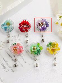 Customized Resin Dried Flower Nursing Badge Reel, Real Flower Badge Scroll, Nursing Gift, Personalized Name Badge Reel, RN Badge Reel Tube, Gift For Nurse, Doctor, Nurse's Day/Thanksgiving Exclusive Gift, A Special Gift For Him