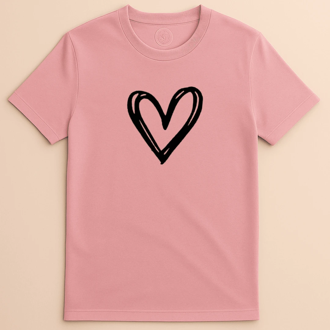 Unisex Kids Youth T-Shirt Heart Love Love Big Fashion Love - 淺粉色 - 查看 1