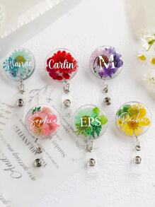 Customized Resin Dried Flower Nursing Badge Reel, Real Flower Badge Scroll, Nursing Gift, Personalized Name Badge Reel, RN Badge Reel Tube, Gift For Nurse, Doctor, Nurse's Day/Thanksgiving Exclusive Gift, A Special Gift For Him