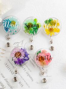 Customized Resin Dried Flower Nursing Badge Reel, Real Flower Badge Scroll, Nursing Gift, Personalized Name Badge Reel, RN Badge Reel Tube, Gift For Nurse, Doctor, Nurse's Day/Thanksgiving Exclusive Gift, A Special Gift For Him