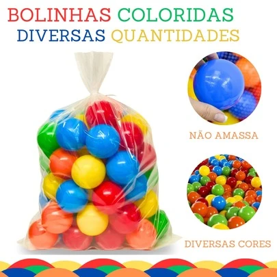 Bolinhas Coloridas Infantil Para Piscina Não Amassa Atóxicas