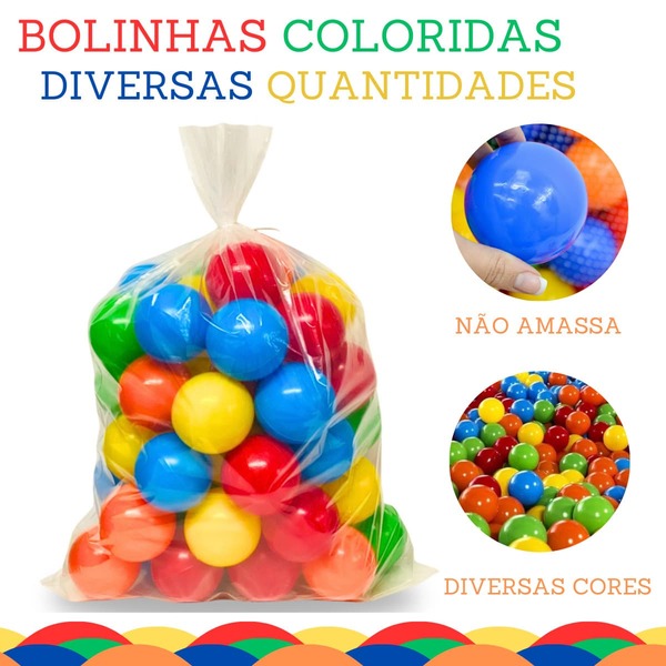 Bolinhas Coloridas Infantil Para Piscina Não Amassa Atóxicas