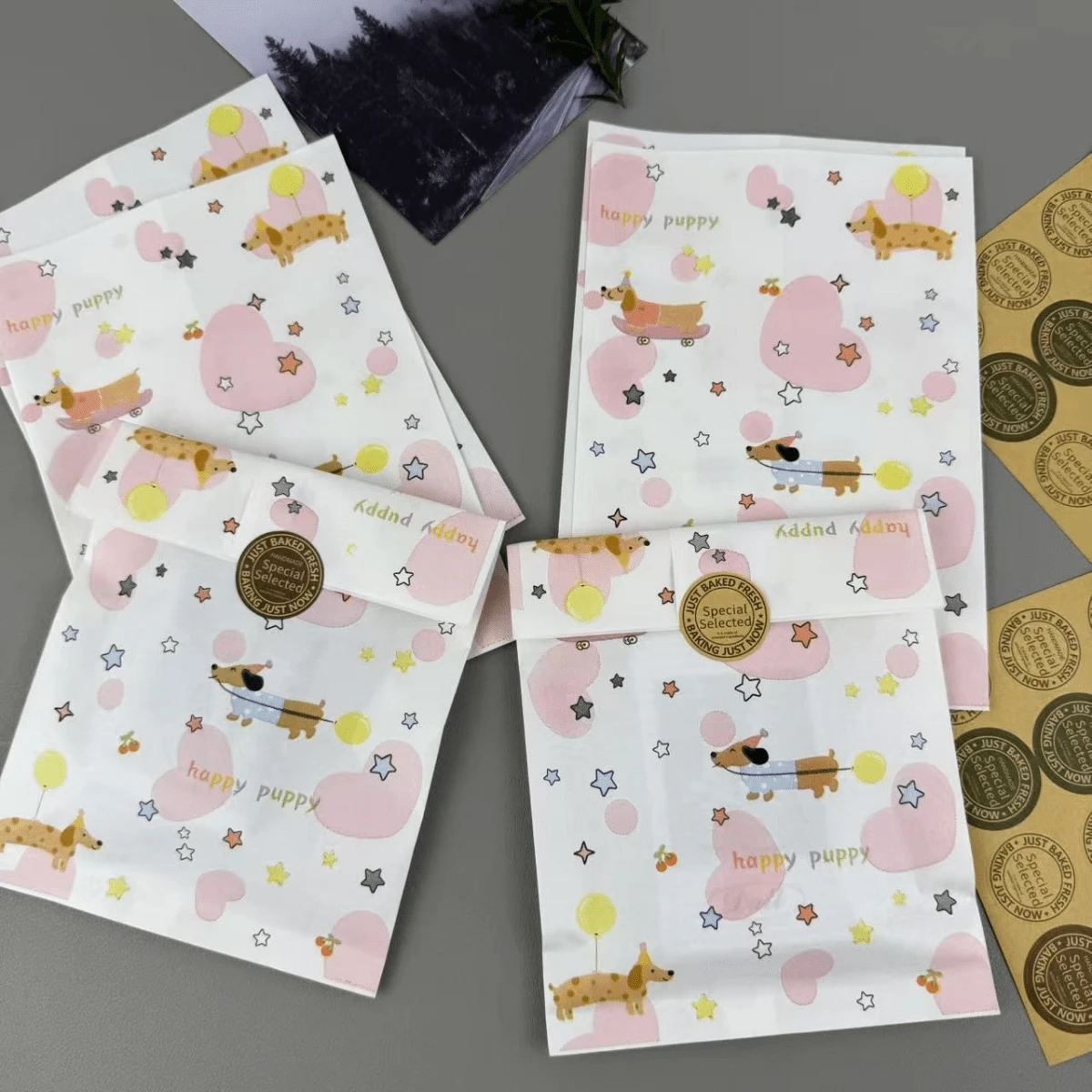 100 túi đóng gói quà tặng 4,7x6,7 inch, túi quà tặng tiệc họa tiết chó nhỏ, túi đóng gói giấy dày, thích hợp làm túi đóng gói quà tặng, đám cưới, sinh nhật, túi quà tặng tiệc tùng, tàu du lịch, vận tải, túi đóng gói quà tặng thủ công - Nhiều màu - Xem 1
