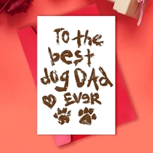 1pc Funny Dog Dad Birthday Card – "To The Best Dog Dad Ever" Design, Paw Prints & Heart – Perfect Gift For Pet Lovers, Ideal For Birthdays, Christmas, New Year & Thank You Notes, School Supplies, Back To School