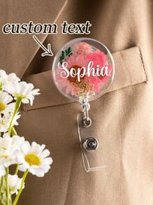 Customized Resin Dried Flower Nursing Badge Reel, Real Flower Badge Scroll, Nursing Gift, Personalized Name Badge Reel, RN Badge Reel Tube, Gift For Nurse, Doctor, Nurse's Day/Thanksgiving Exclusive Gift, A Special Gift For Him