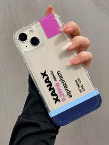 1 件泡泡字母色块图形防震 TPU 手机壳适用于 16、15、14、13、12、11 Pro Max 及系列防水防摔防刮 - 彩色 - 查看 2
