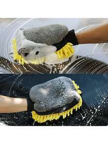 Chenille Car Wash Gloves, High-Quality Anti-Scratch Microfiber, Thickened Cleaning Gloves, Car Waxing Brush