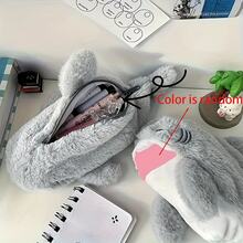 Fashionable Grey Shark Shape Large Capacity Portable Pencil Case - Soft Plush Polyester Travel, School, Makeup And Headphones Storage Bag - Cute Handheld Accessory - Back To School Season Supplies, Great For School And Office Stationery Storage - Perfect Gift For Shark Lovers, Back To School Season Must-Have | Desk Accessories, Pencil Cases, Makeup Bags