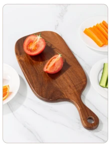 1/2pcs木制创意菜板，侧肩拍水钻板，实木面包板，披萨板，寿司板，水果菜板不对称双面菜板，水果盘，小吃盘，餐具盘，餐桌装饰盘 - 多重規格 - 查看 3