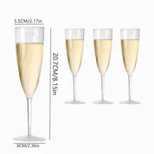 6-Ounce Clear Champagne Glasses, Disposable Cups Suitable For Parties, Weddings, Banquets, Family Holidays, Picnics, Cocktails, Mimosas, Bars, Engagements, Thanksgiving, Christmas, And Baking
