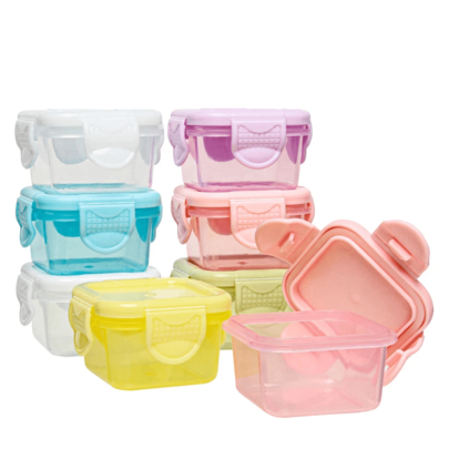 Kit Mini Potes para Congelar Papinha c/ Tampa Hermética Porta Leita em pó Frutas para Bebe adultos