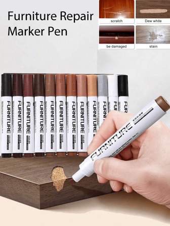 Set de 2/12 piezas de bolígrafos de retoque de bajo olor para reparar muebles, pintura y relleno para tocar arañazos en madera, gabinetes, puertas. Kit de reparación de arañazos en materiales compuestos, siempre disponible en casa, apto para madera y metal, en varios colores para satisfacer sus necesidades en diferentes escenarios de reparación.