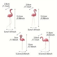 [Pink Flamingo Yard Decor] 4pcs Pink Flamingo Yard Decorations - Miniature 3D Landscape Models Suitable For Garden, Lawn, Patio, Pond And Outdoor Decor