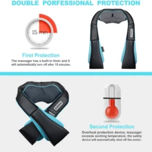 BANBERS Lumbar Neck And Shoulder Massager,Back, Neck, And Shoulder Heat Therapy Massager With Heating Function, Deep Tissue Kneading, Relieves Muscle Pain, Suitable For Home And Car Use, Deep Tissue 3D Massage Pillow For The Neck, Back, Shoulders, Feet, And Legs - màu đen - Xem 5