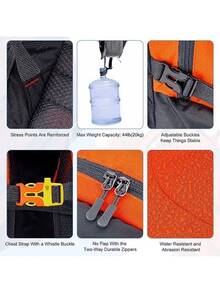 20L Large Bag Waterproof Backpack Camping Hiking Walking Outdoor Travel Rucksack - Orange - View 7