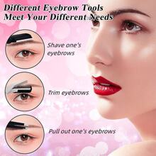 3-In-1 Eyebrow Scissors Kit,For Personal Facial Hair Removal,Multifunctional Ms. Exfoliating Beauty Tool,Including;Eyebrow Comb Scissors, Hair Removal Tweezers,Eyebrow Razor(Black),Makeup,Cheap,Room Decor,Vanity,Travel,Bedroom,Makeup Accessories,Tweezers