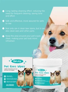 EelJoy Pet Ear And Eye Cleaning Wet Wipes Gently Clean Pet Tear Stains. Wet Wipes For The Eyes And Ears Of Cats And Dogs Can Not Only Clean Tear Stains But Also Clean The Ears And Other Parts. Keep The Area Around Your Pet's Eyes Clean To Make Your Pet Look More Energetic. Effective, You Can Use Your Pet With More Peace Of Mind