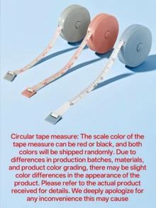 1pc Cute Mini Retractable Automatic Measuring Tape,Soft Tape Measure, Body Sewing Flexible Ruler For Weight Loss Medical Body Measurement Sewing Tailor Craft The Tape Measure Is 1.5 M/60 In Length,Note That During Packaging And Transportation, The Product May Have Scratches, Slight Wear, Scratches, Paint Peeling, Dirt, Cracks, Slight Discoloration, Etc. These Are Not Quality Problems And Will Not Affect The Normal Use Of The Product. - Multicolor - View 11