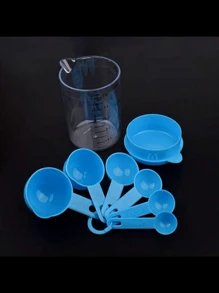 1 套量杯和量勺、塑料刻度粉勺、烘焙量勺、厨房烘焙工具套装 - 彩色 - 查看 2