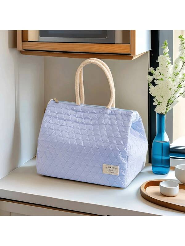 手提马卡龙保温袋大容量午餐盒袋办公室午餐盒袋学生午餐袋保鲜妈咪包女士午餐袋冷藏袋学校午餐盒