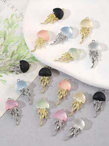 5pcs/10pcs Liquid Jellyfish Alloy Pendant, Suitable For Unisex Hiphop Necklace, Bracelet, Earring, Keychain, Bag Decoration, Summer Beach DIY Accessories, Charms For Jewelry Making, Suitable For Year-Round Wear, Great Gift For Women - Multicolor - View 1