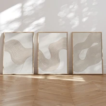 3pcs/Set Modern Wall Art Posters - Abstract Prints White Texture Asymmetric Art, Minimalism, Bohemian Art, Boho Wall Art, Bohemian Art Prints, Framed Or Unframed, Room Decor, Home Decor, College Dorm Apartment Decor, Gifts For Wall Decoration In Hotel, Home, Living Room, Bedroom, Bathroom And Office