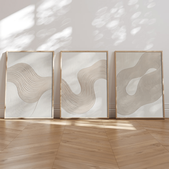3pcs/Set Modern Wall Art Posters - Abstract Prints White Texture Asymmetric Art, Minimalism, Bohemian Art, Boho Wall Art, Bohemian Art Prints, Framed Or Unframed, Room Decor, Home Decor, College Dorm Apartment Decor, Gifts For Wall Decoration In Hotel, Home, Living Room, Bedroom, Bathroom And Office
