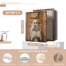 1 件马桶上的鬼魂印刷品 | 有趣的万圣节浴室装饰 | 复古万圣节墙壁艺术 | 可爱的鬼魂海报 | 万圣节装饰 | 万圣节海报 | 带框或不带框，房间装饰，家居装饰，大学宿舍公寓装饰，酒店、家庭、客厅、卧室、浴室和办公室墙壁装饰的礼物 - 彩色 - 查看 21