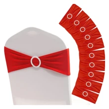 10 Stück Stuhlschärpen aus Spandex mit Schleife, elastische Stuhlbänder mit Schnallenverschluss, geeignet für Hochzeits- und Eventdekoration, Bankettdekoration, Stuhlschleifen, Stuhlrückenbezüge