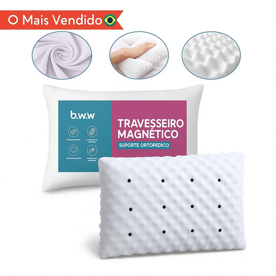 ORTHOPEDIC Magnetic Pillow HIGH Pain Relief Infrared Anti Snoring - 1 群聚 - 查看 1