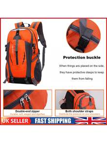 20L Large Bag Waterproof Backpack Camping Hiking Walking Outdoor Travel Rucksack - Orange - View 6